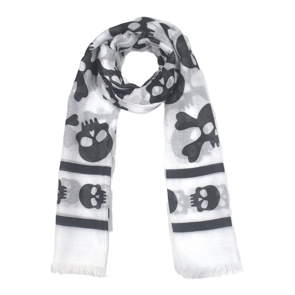 Zac's Alter Ego - Skulls & Crossbones Schal - Weiß/Schwarz